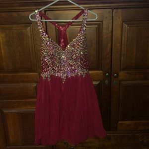 Burgundy homecoming dress
